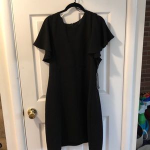 Black Ruffle Sleeve Shift Dress. NWT